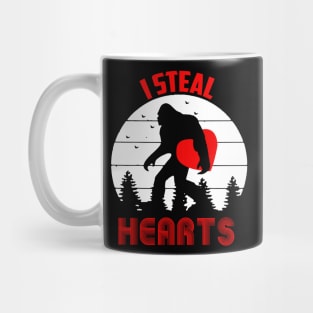Bigfoot I Steal Hearts Valentines Day Mug